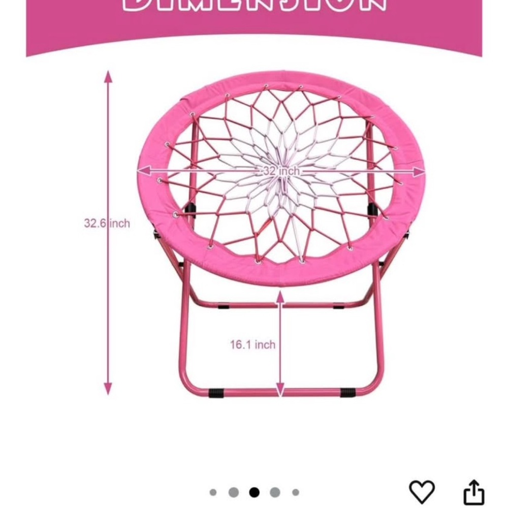 Pink Bungee Chair Holds 225 pounds